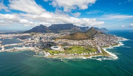 Table Mountain above the city of Cape Town.